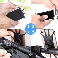 360 Rotation Bike Phone Holder Secure Silicone Grip Fits All Phones