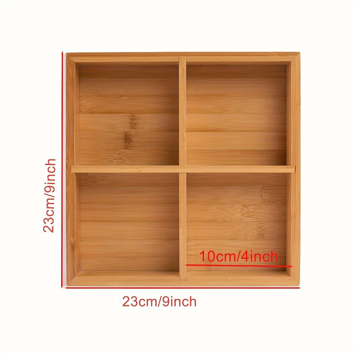 Bamboo Wood Food Storage Box Divided Compartment Bin Room Decor