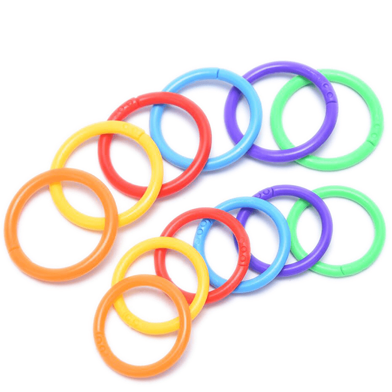 50pcs 15mm Plastic Ring Binder DIY Albums Circle Loose leaf Book Hoops