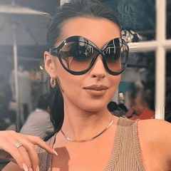 Oversized Round Sunglasses Gradient Lens Hollow Glasses UV400