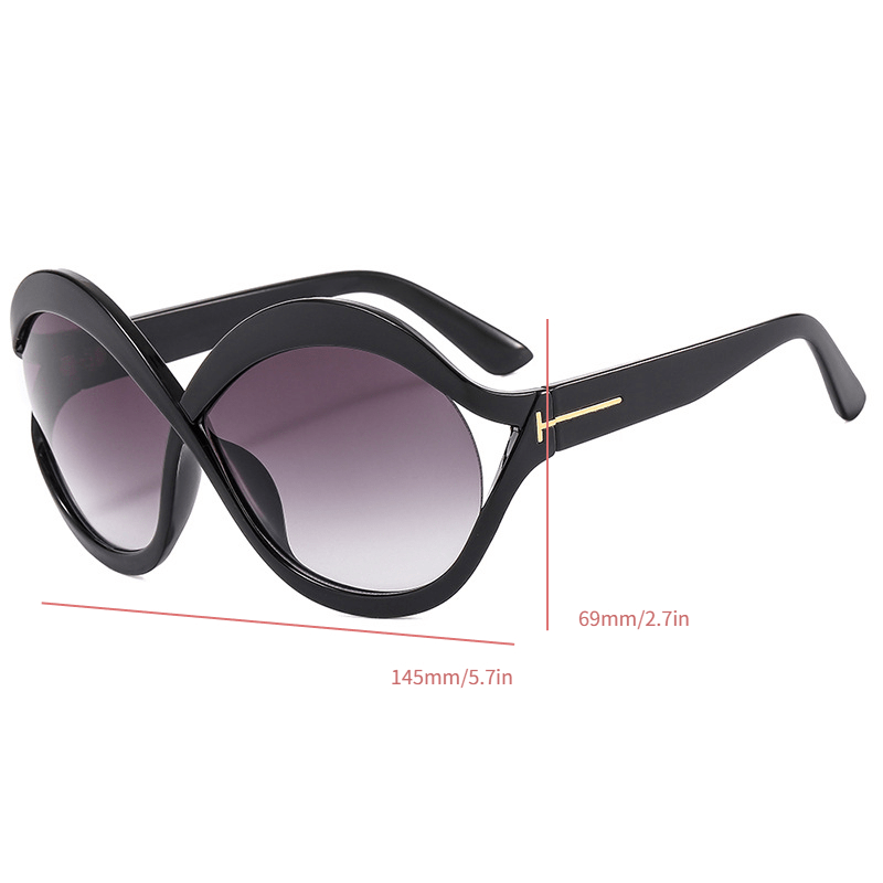 Oversized Round Sunglasses Gradient Lens Hollow Glasses UV400