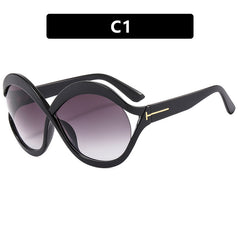 Oversized Round Sunglasses Gradient Lens Hollow Glasses UV400