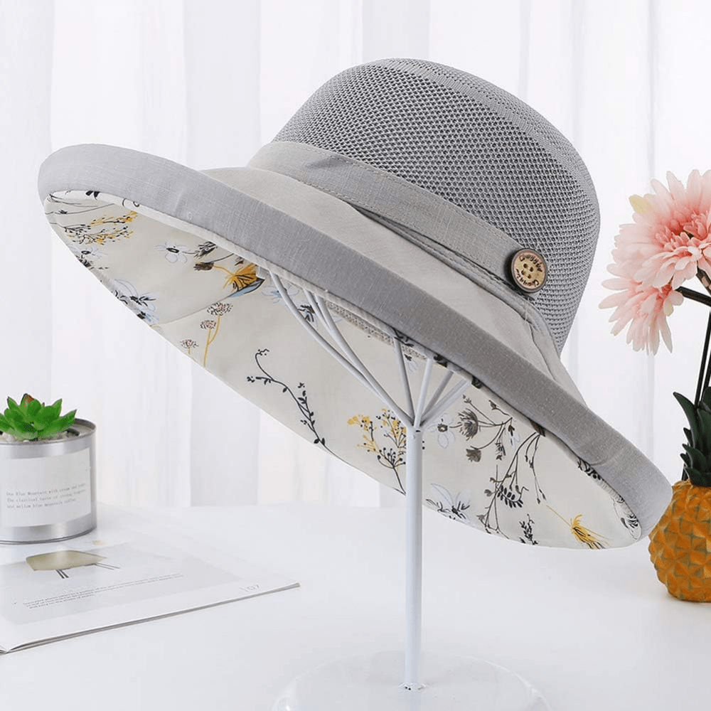 Breathable Mesh Bucket Hat Sun Protection Packable Basin Hat for Outdoor
