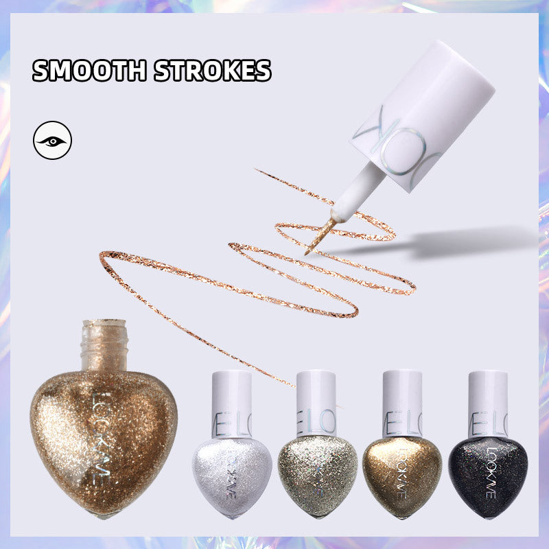 Waterproof Shimmer Liquid Eyeliner Pen with Heart Shaped Brush