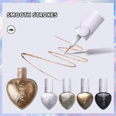 Waterproof Shimmer Liquid Eyeliner Pen with Heart Shaped Brush