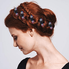 24pcs Glitter Rhinestone Flower Hair Clips for Women Girls