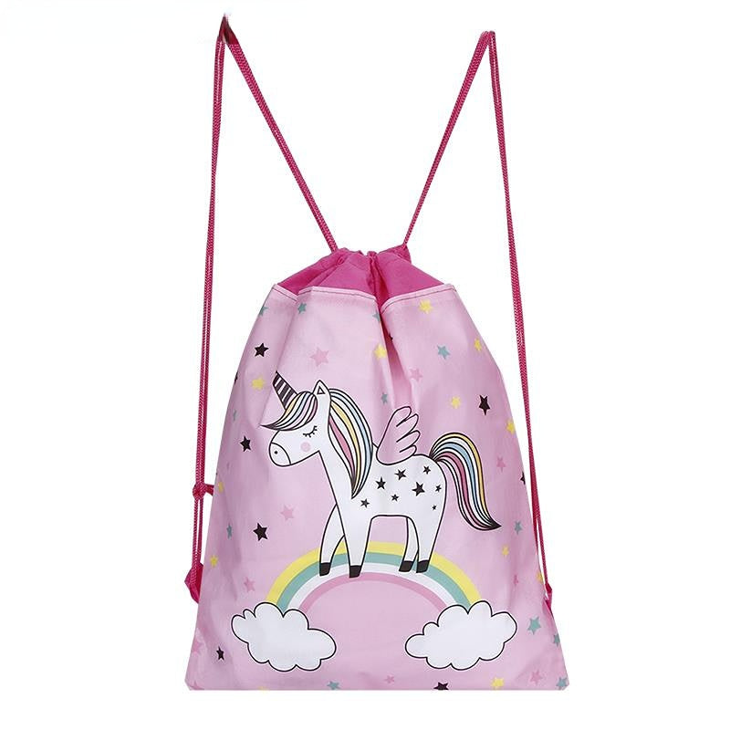 Unicorn Pattern Drawstrings Backpack for Kids