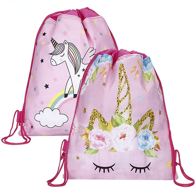 Unicorn Pattern Drawstrings Backpack for Kids