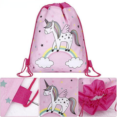 Unicorn Pattern Drawstrings Backpack for Kids
