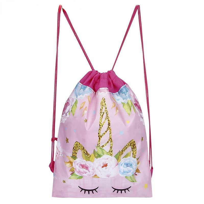 Unicorn Pattern Drawstrings Backpack for Kids