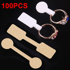 100pcs Blank Paper Tags Stickers Jewelry Labels Ring Necklace Display Card Packa