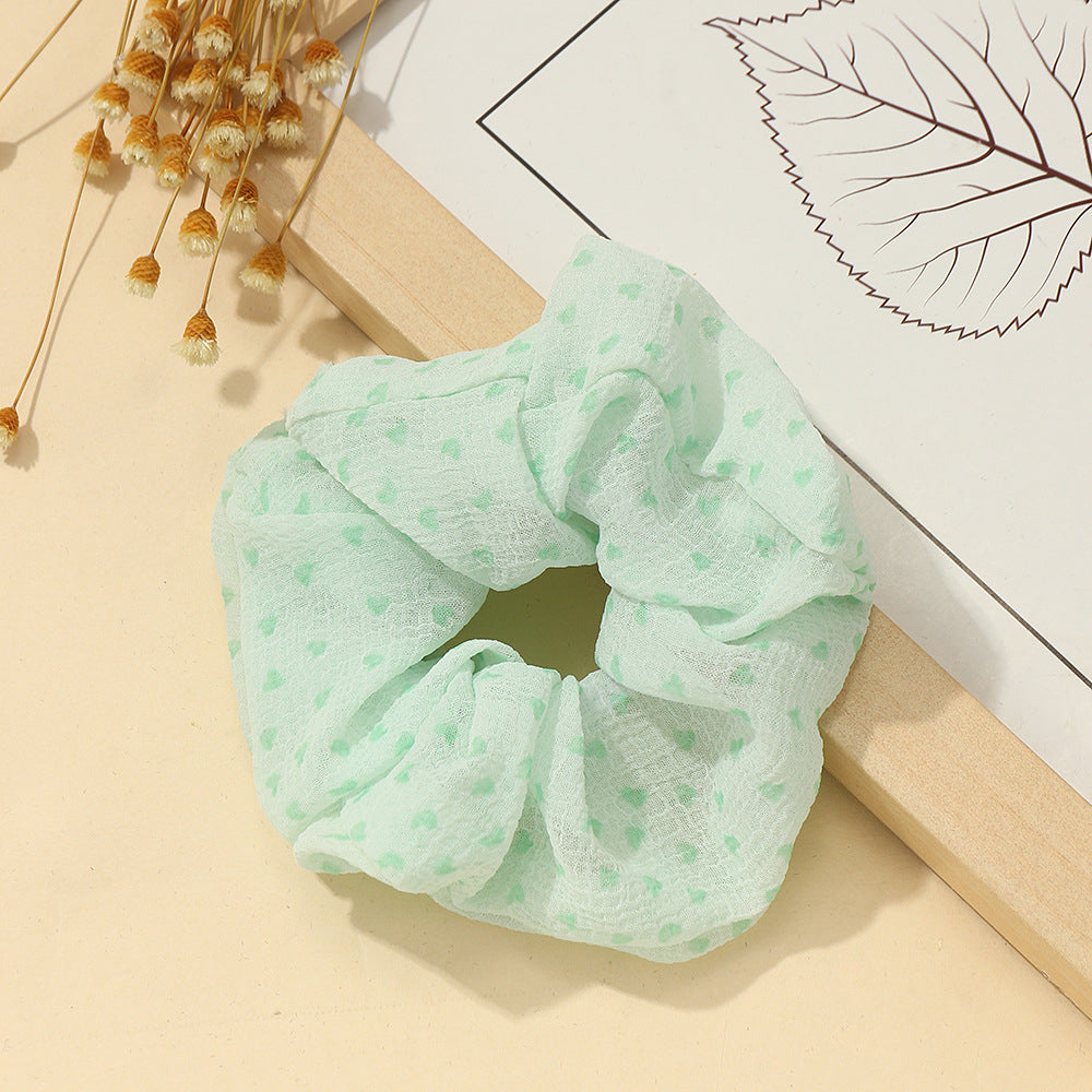 6pcs Mesh Polka Dot Hair Tie Sweet Scrunchie Ponytail Hair Rope