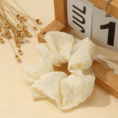 6pcs Mesh Polka Dot Hair Tie Sweet Scrunchie Ponytail Hair Rope
