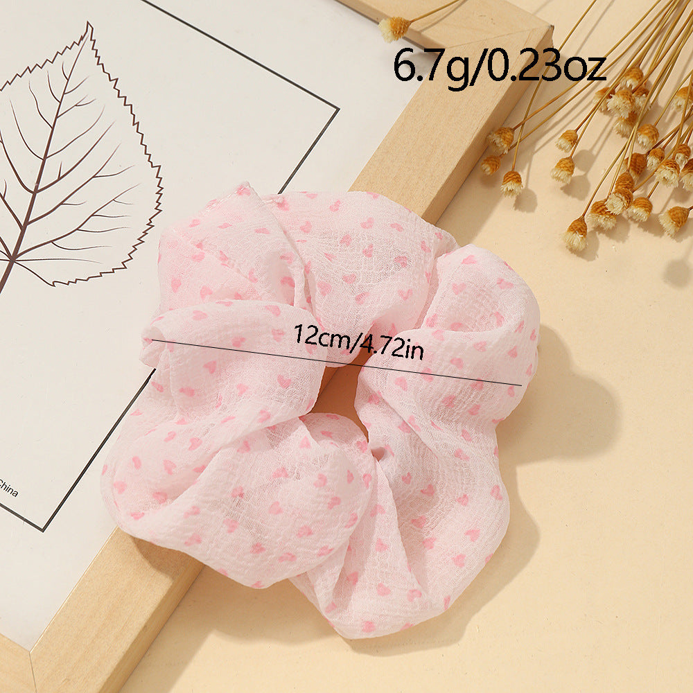6pcs Mesh Polka Dot Hair Tie Sweet Scrunchie Ponytail Hair Rope