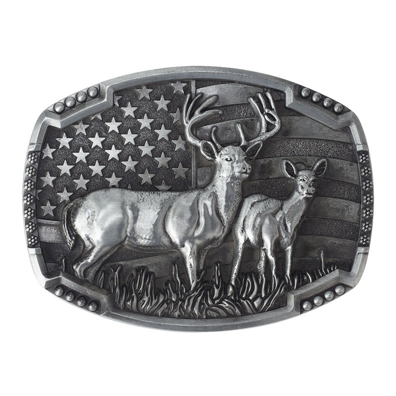 Bear Deer Skin Buckle Alloy Belt Buckle Decorative Accessory For Men