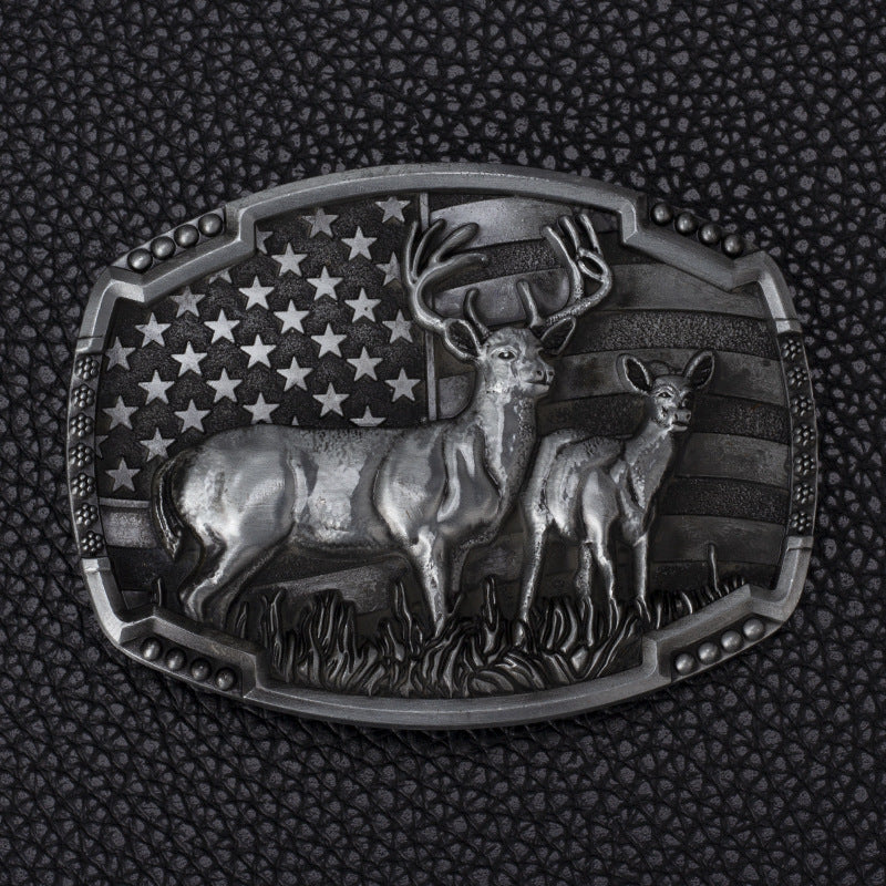 Bear Deer Skin Buckle Alloy Belt Buckle Decorative Accessory For Men