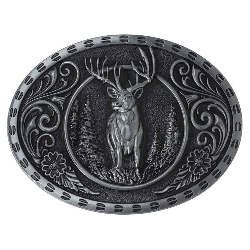 Bear Deer Skin Buckle Alloy Belt Buckle Decorative Accessory For Men