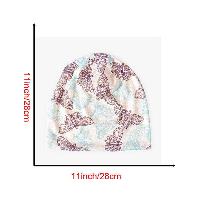 Lace Butterfly Beanies Soft Slouchy Beanie Hat Lightweight Chemo Cap
