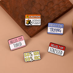Letter Pattern Collar Pin Brooch Enamel Badge for Men