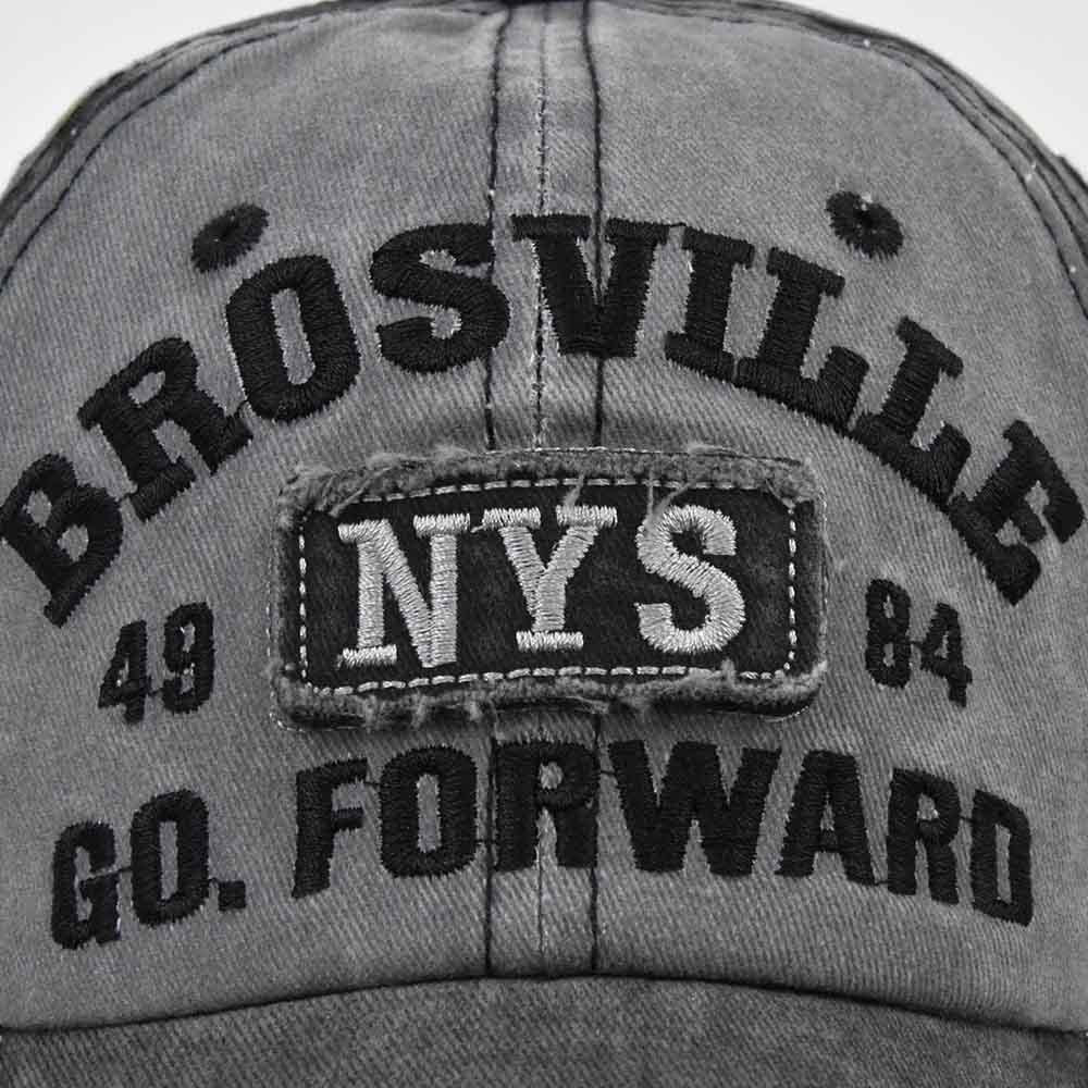NYS Embroidery Patch Baseball Cap Washed Distressed Adjustable Sun Hat Unisex