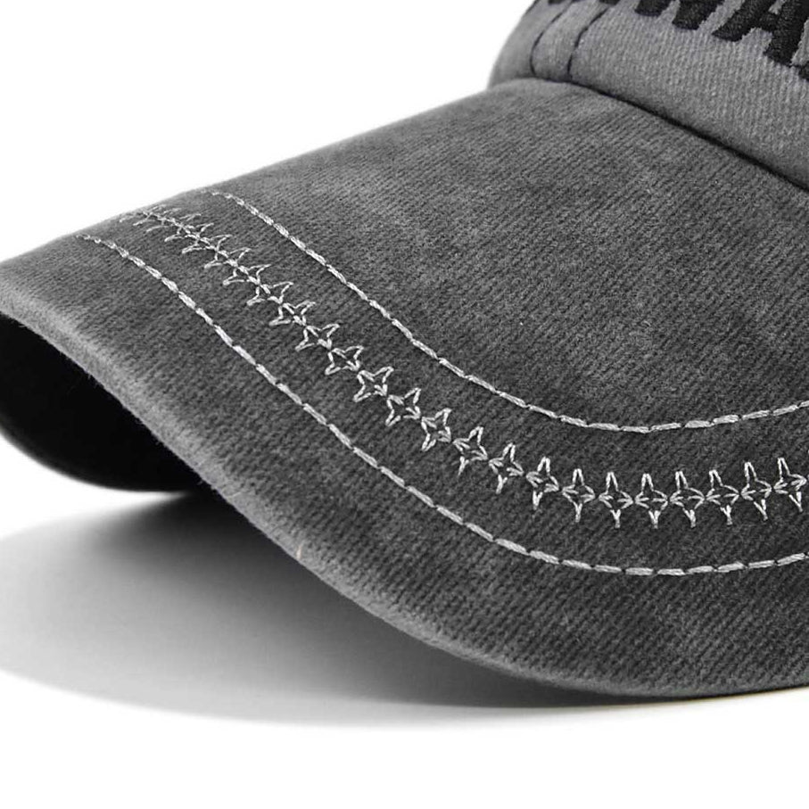 NYS Embroidery Patch Baseball Cap Washed Distressed Adjustable Sun Hat Unisex