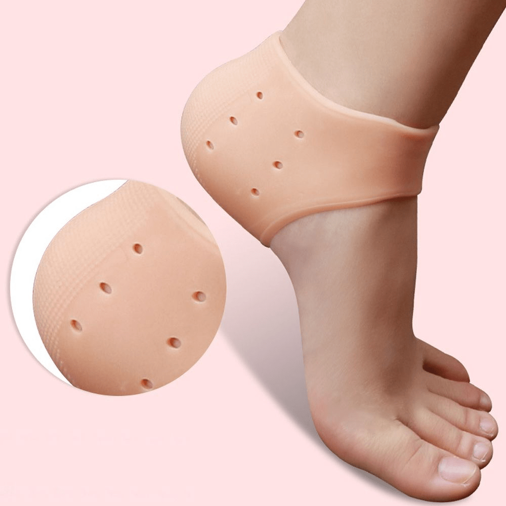 2pcs Gel Heel Protectors Silicone Moisturizing Socks - Women Men