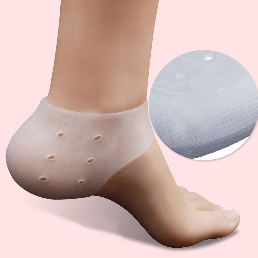 2pcs Gel Heel Protectors Silicone Moisturizing Socks - Women Men