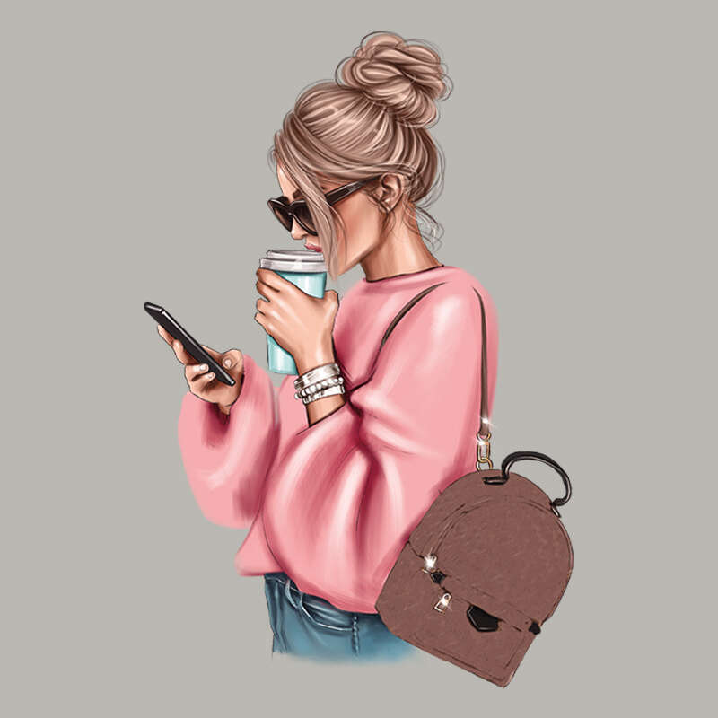 Coffee Ladies Patch for DIY Clothing Heat Transfer