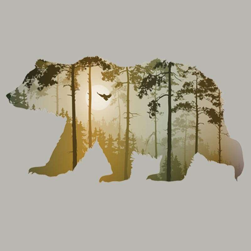 Big Bear Patch Strip Vinyl Thermal Sticker - T-Shirt DIY Application