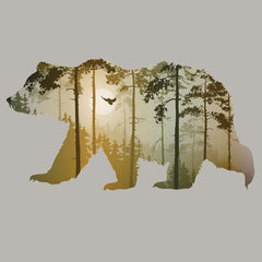 Big Bear Patch Strip Vinyl Thermal Sticker - T-Shirt DIY Application