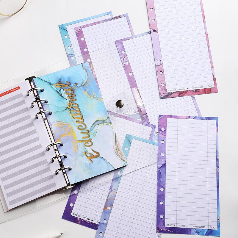 12pcs Colorful Marble Pattern Budget Card for Finance Budget Plan Business