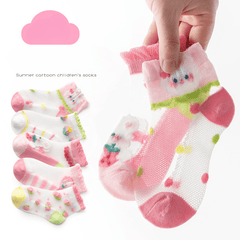 Girls Rabbit Ankle Socks Mesh Breathable Princess Socks For Kids