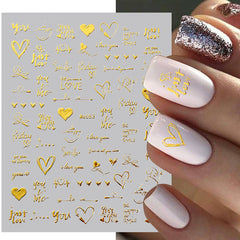 1pcs Heart & Flower 3D Laser Nail Stickers Nail Art Decoration & Accessories