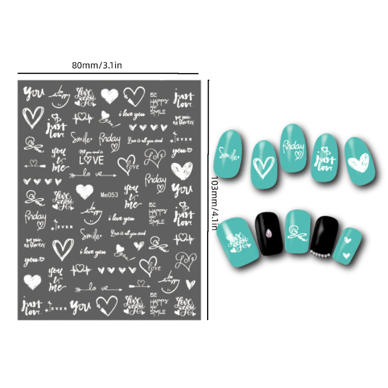 1pcs Heart & Flower 3D Laser Nail Stickers Nail Art Decoration & Accessories