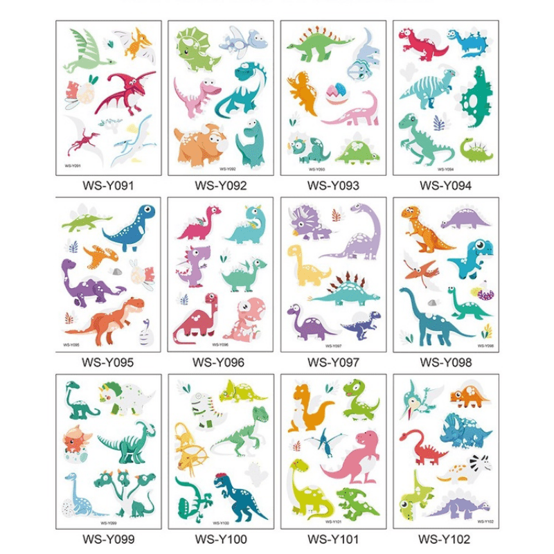 Dino Decoration Temp Tattoo Birthday Party Sticker