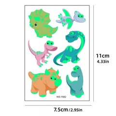 Dino Decoration Temp Tattoo Birthday Party Sticker