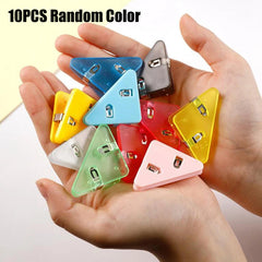 10pcs Triangle Binder Transparent File Corner Clip School Supplies