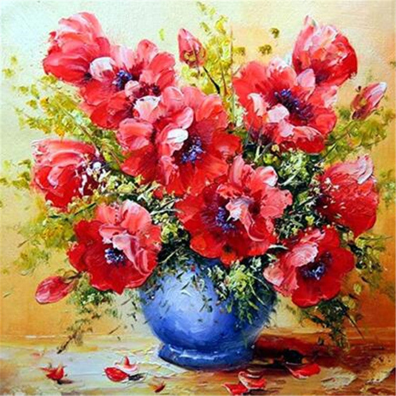 Flowers 5D Diamond Painting Kit Full Drill Crystal Art by Number
