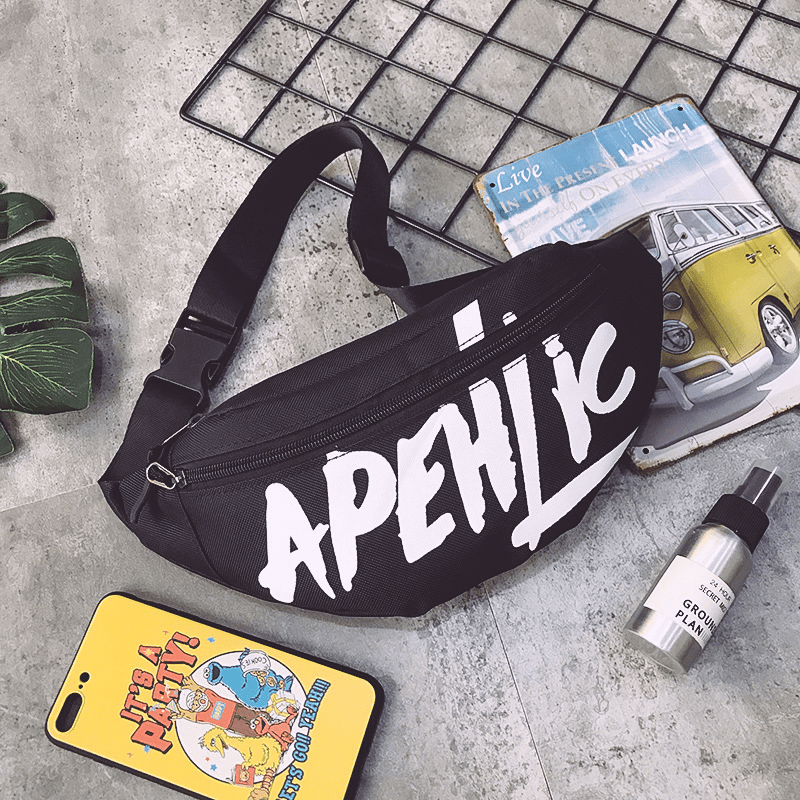 Graffiti Letters Waist Bag Sports Crossbody Bag For Women