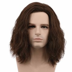 Men's Short Curly Brown Wig Halloween Cosplay Anime Costume Wig