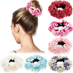 Flower Scrunchie Hair Tie Floral Hair Rope Female Hair Accessories