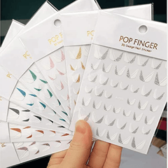 French Nail Art Sticker 3D Self Adhesive Decals V Shape Nail Guides