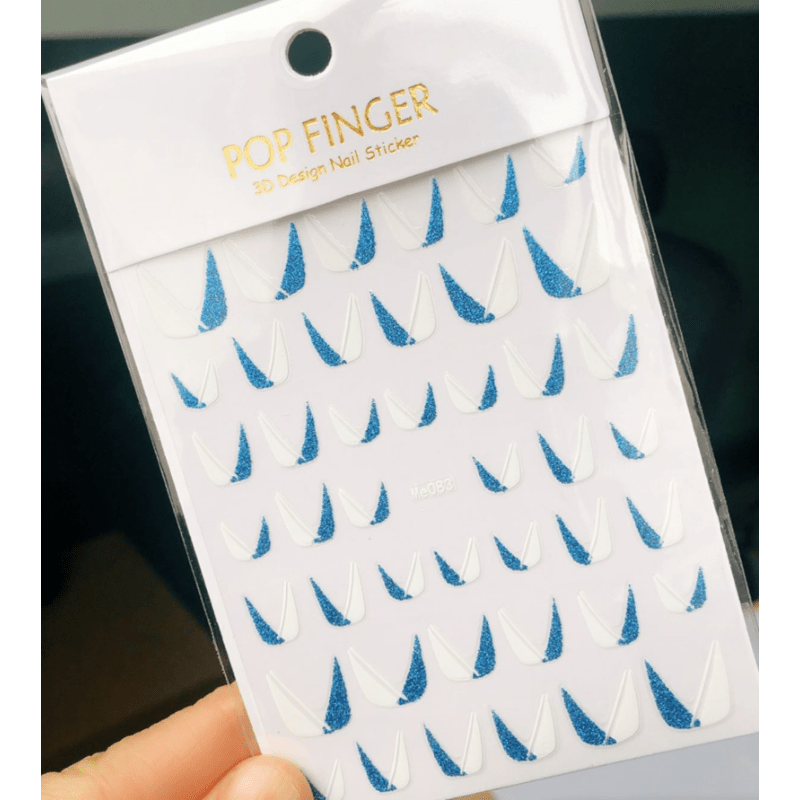 French Nail Art Sticker 3D Self Adhesive Decals V Shape Nail Guides