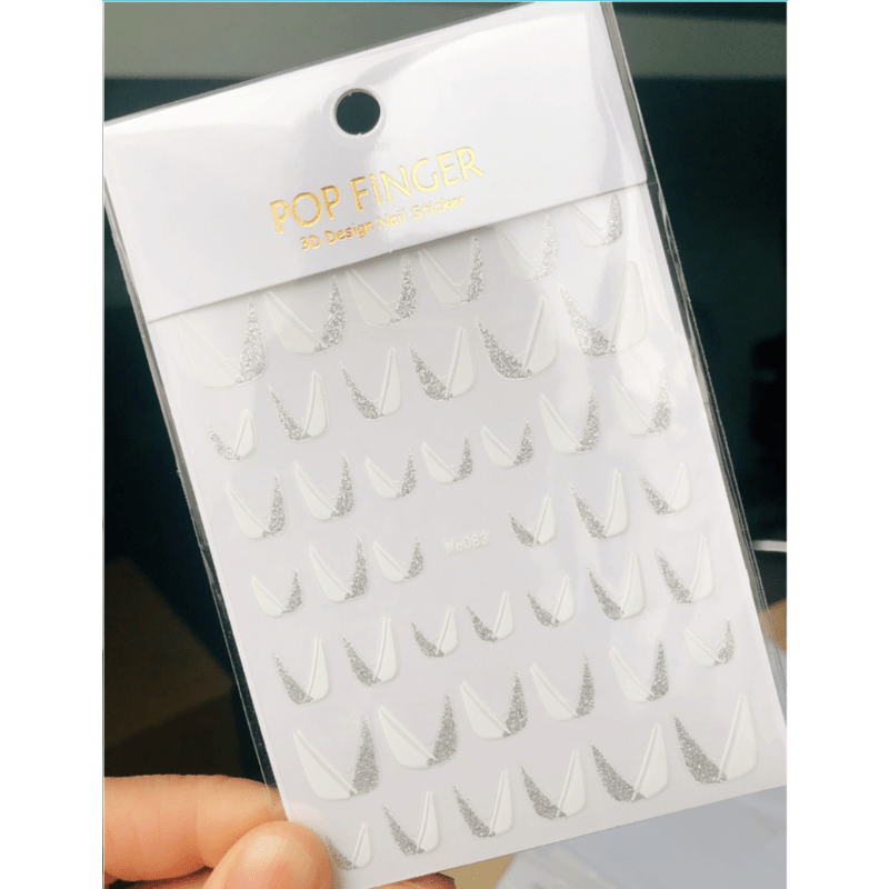 French Nail Art Sticker 3D Self Adhesive Decals V Shape Nail Guides