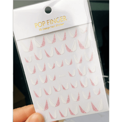 French Nail Art Sticker 3D Self Adhesive Decals V Shape Nail Guides