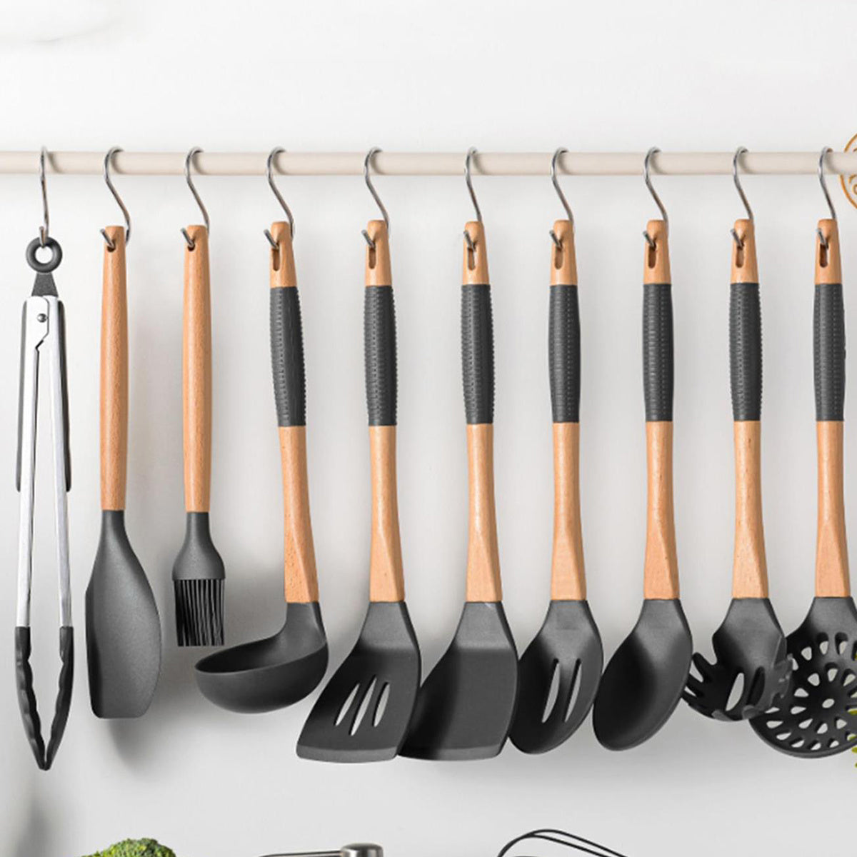 10pcs Stainless Steel Kitchen Storage Hooks Hangers