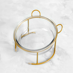 Glass Elevated Cat Bowls with Anti Slip Stand