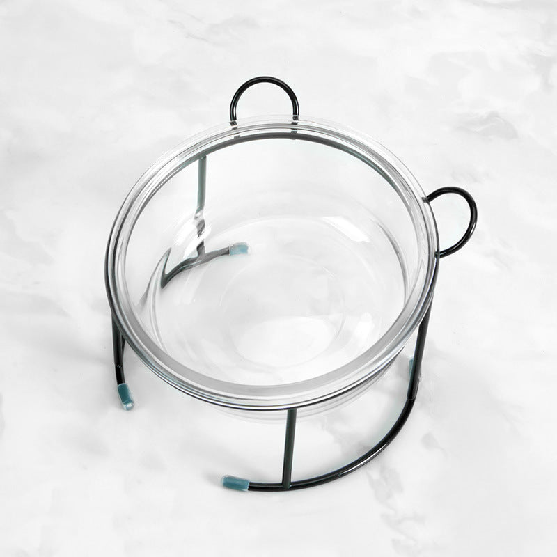Glass Elevated Cat Bowls with Anti Slip Stand