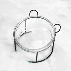 Glass Elevated Cat Bowls with Anti Slip Stand