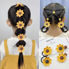2pcs Sunflower Hair Tie Elastic Ponytail Holder for Baby Girls